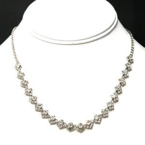 Charming Charlie Clear Rhinestone Choker Necklace, Diamond Pattern, 19 Inches